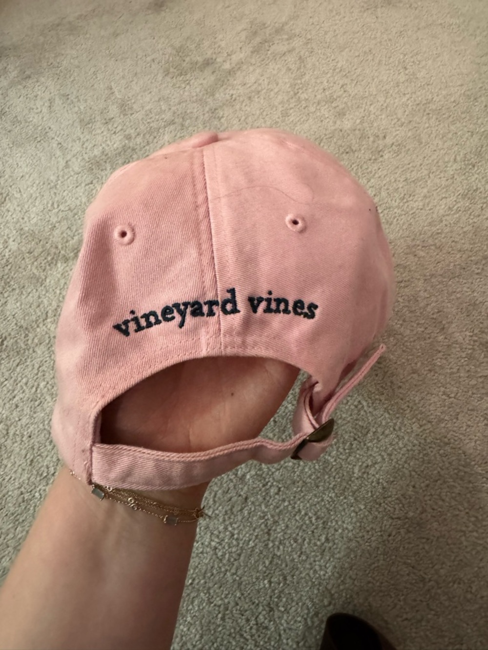 Vineyard Vines Pink Kids Baseball Cap with Whale Patch - Picture 3 of 6